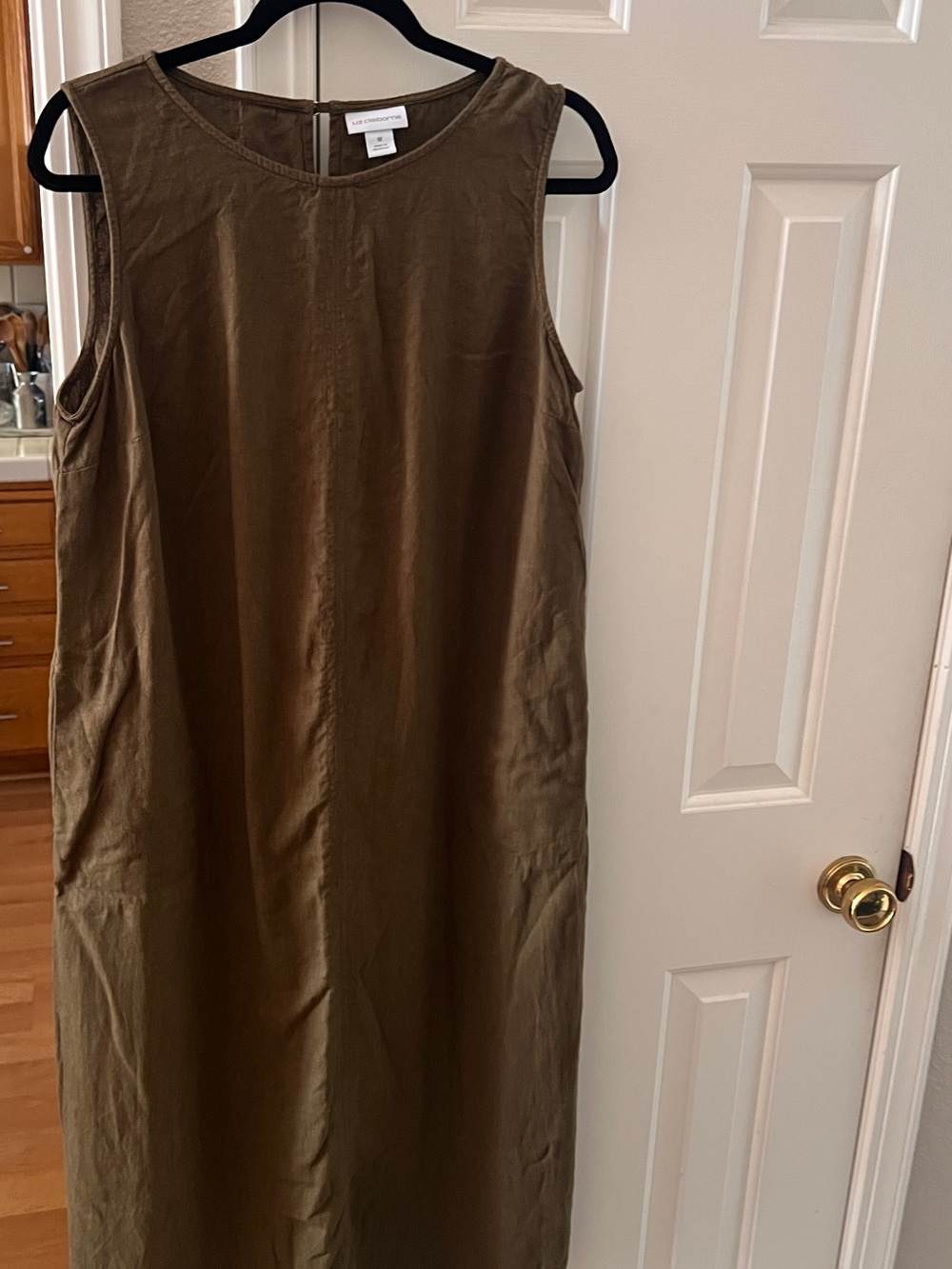 Liz Claiborne Sleeveless Maxi Shift Dress in Olive